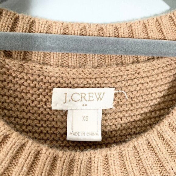 J. Crew beige oatmeal neutral heavy knit long sleeve crewneck pullover sweater - Picture 5 of 10